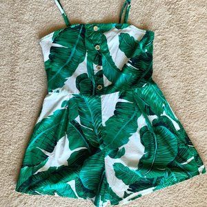 Shein Kids Palm Leaf Short Romper